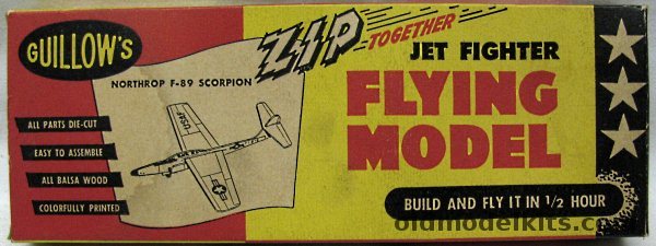 Guillows Northrop F-89 Scorpion - Wooden Flying Profile Glider Kit - 'Zip Together' Series, 11J-5 plastic model kit